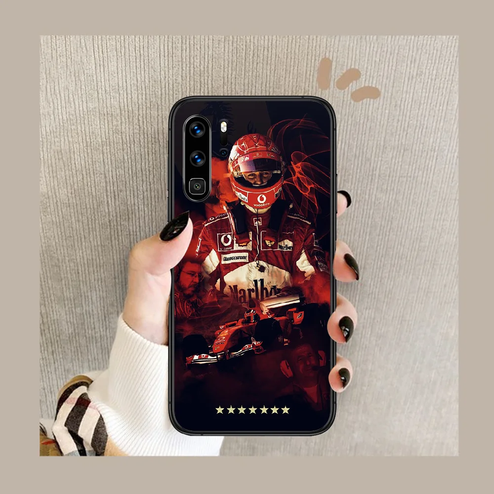 

F1 Schumacher Phone Case Cover Hull For Huawei P8 P9 P10 P20 P30 P40 Lite Pro Plus smart Z 2019 black Prime Fashion Waterproof