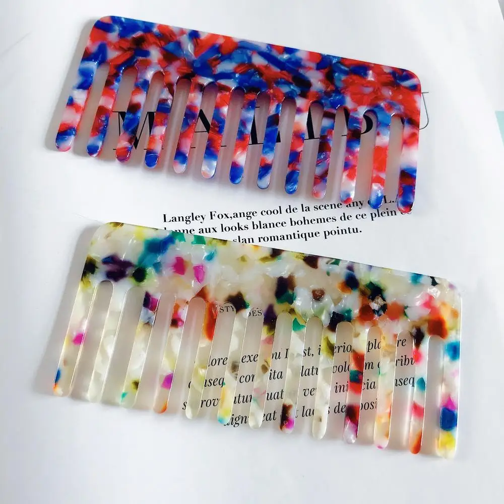 

1pcs Korean Design Acetate Hair Combs Colorful Hairdressing Portable Travel Comb Hair Brush For Women Girls Hair Styling Tool