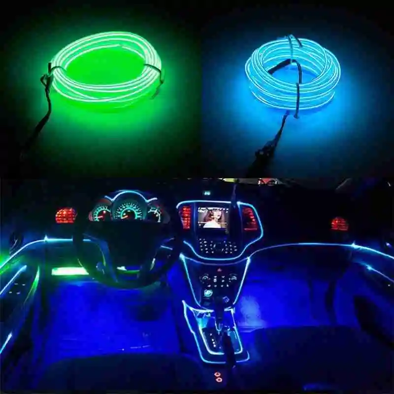 

Automobile Cold Light Atmosphere Lamp LED Auto Car Interior Lamp Strip Decor meter Atmosphere Accessories 3 Light Wire Leng L9M9