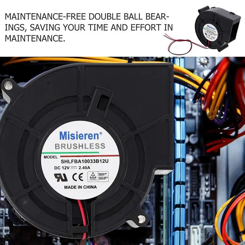 12V Grill Blow Fan 2.4A High Air Flow Oven Furnace DC Cooler Supply | Laptop Cooling Pads