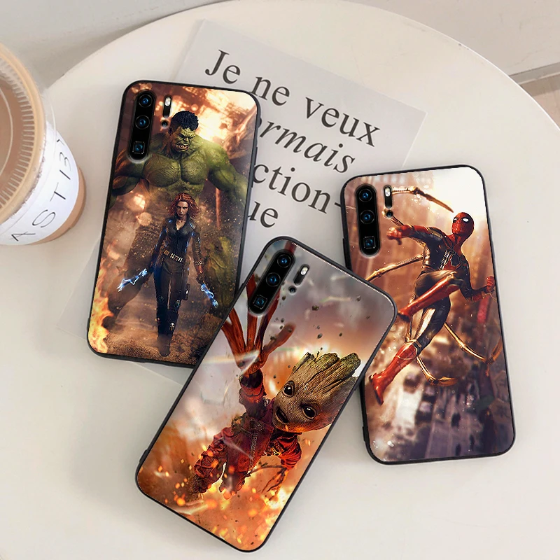 Роскошный черный чехол Marvel groot Марвел Капитан для huawei P Smart Z 2018 P20 Pro P8 P9 Mini P10 2019 P30