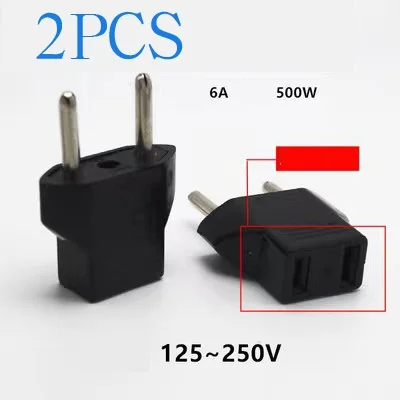 

Adapter Electrical Socket 2pcs Power Plug Adapter US EU Euro Europe Plug Power Plug Converter Travel Adapter US to EU