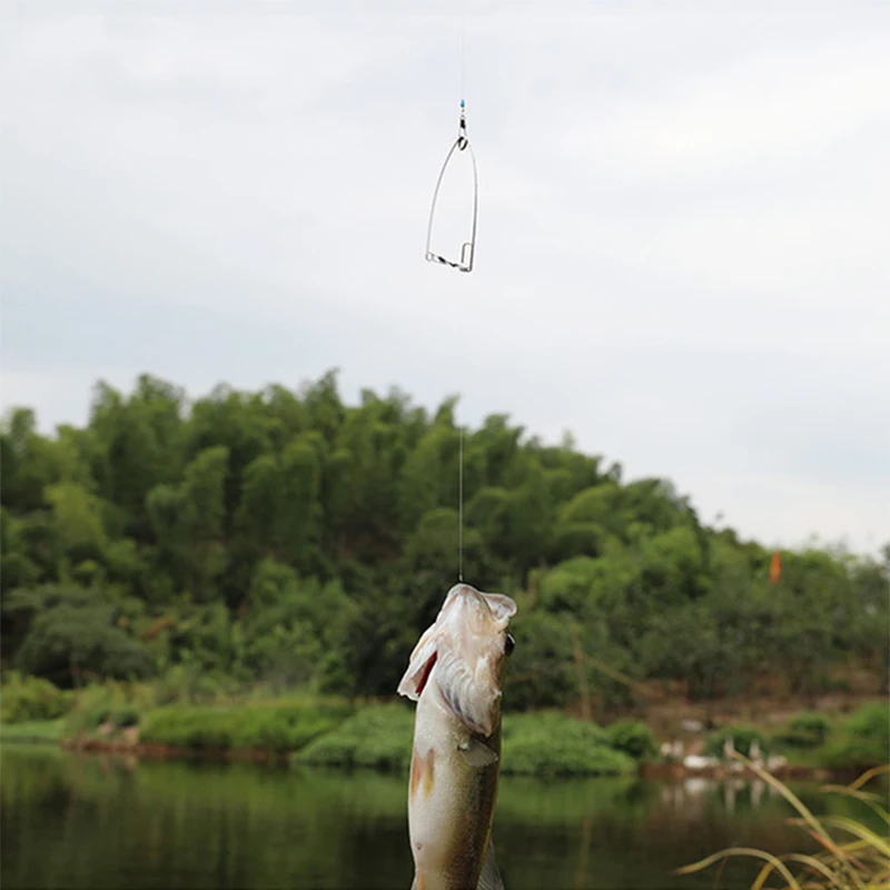 5pcs Camping Automatic Fishing Device Spring Ejection Hook Stainless Steel Universal Fish Tackle Tool Artifact | Спорт и развлечения
