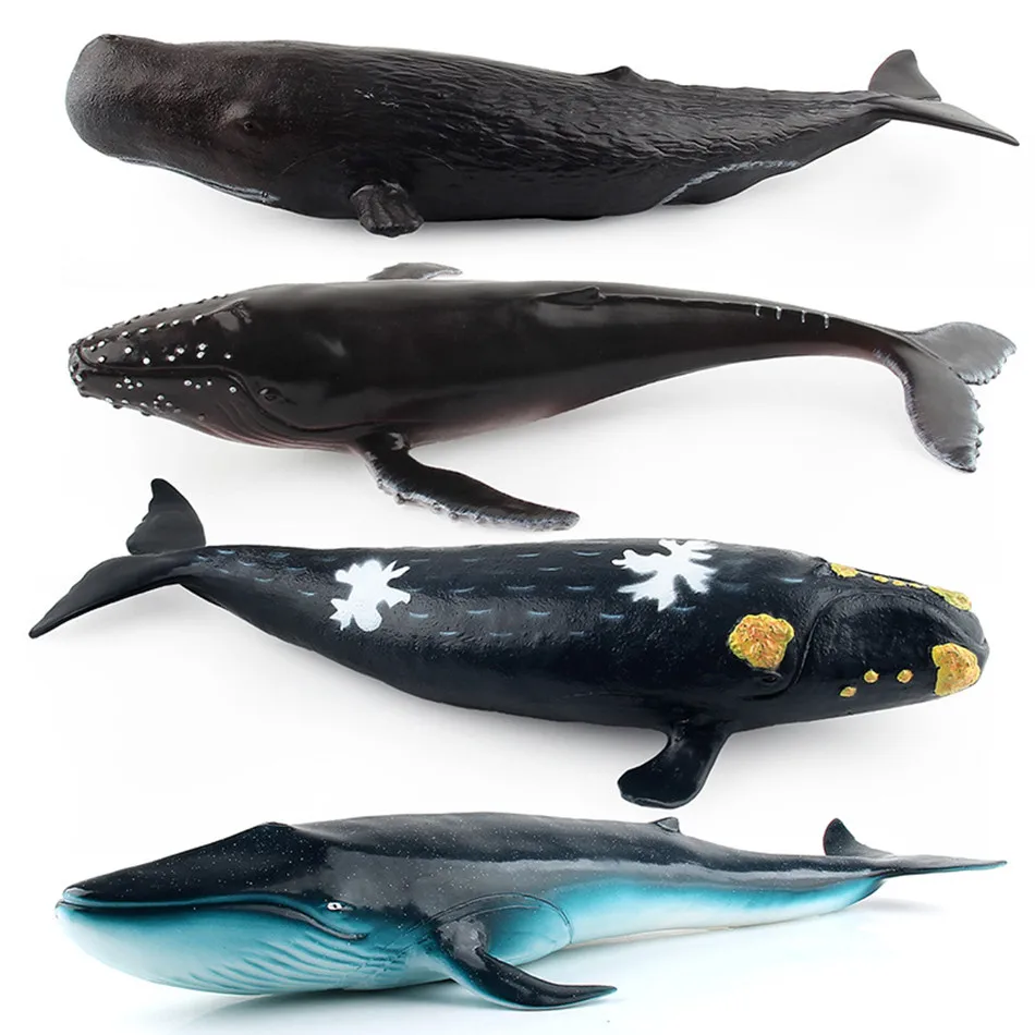 

Simulation Whale Animal Figure Collectible Toys Ocean Animal Cognition Action Figures Kids Solid Plastic Cement Toys