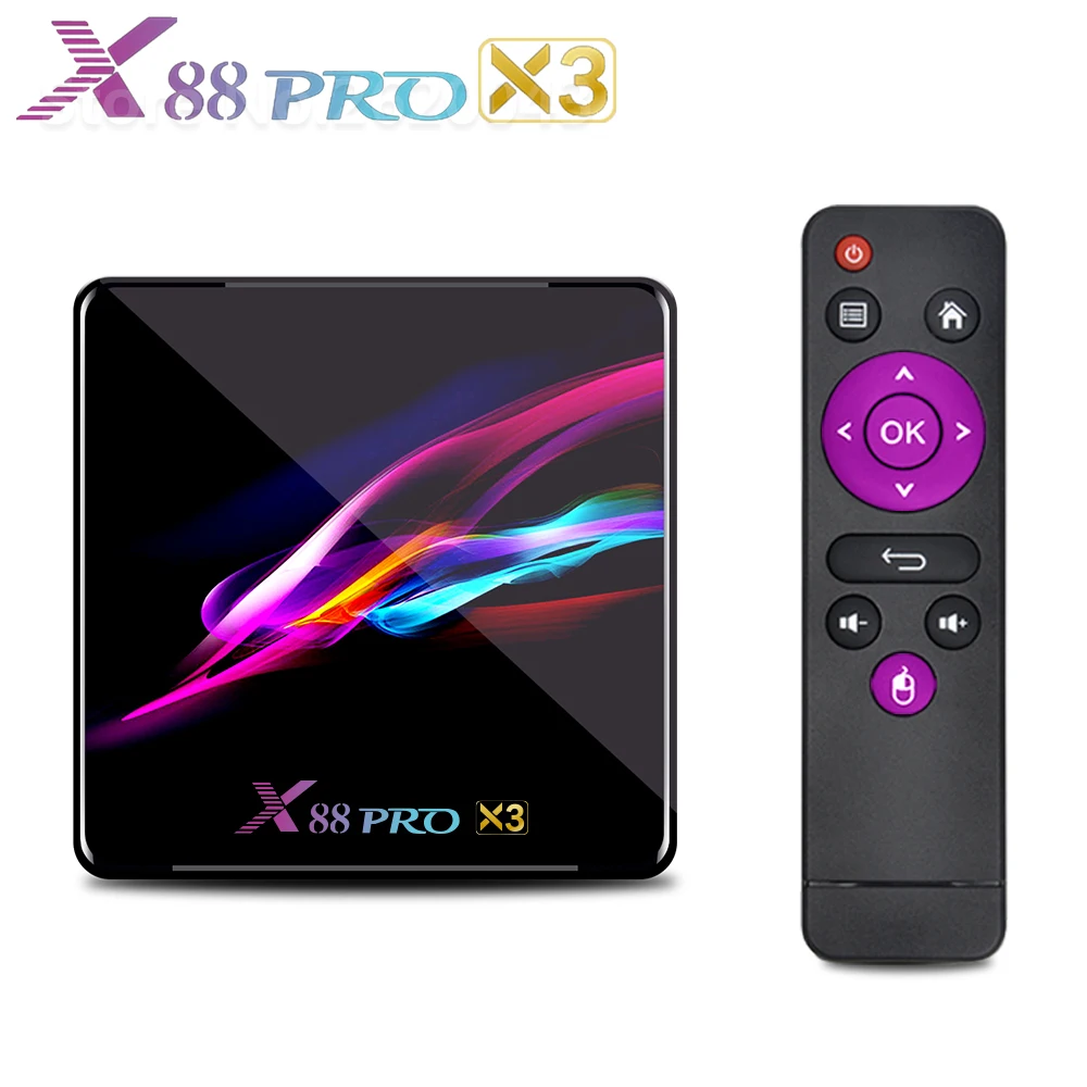 Приставка Смарт ТВ X88 PRO X3 Amlogic S905X3 Android 9 0 4 + 32/64/128 ГБ 2 ГГц|ТВ-приставки и