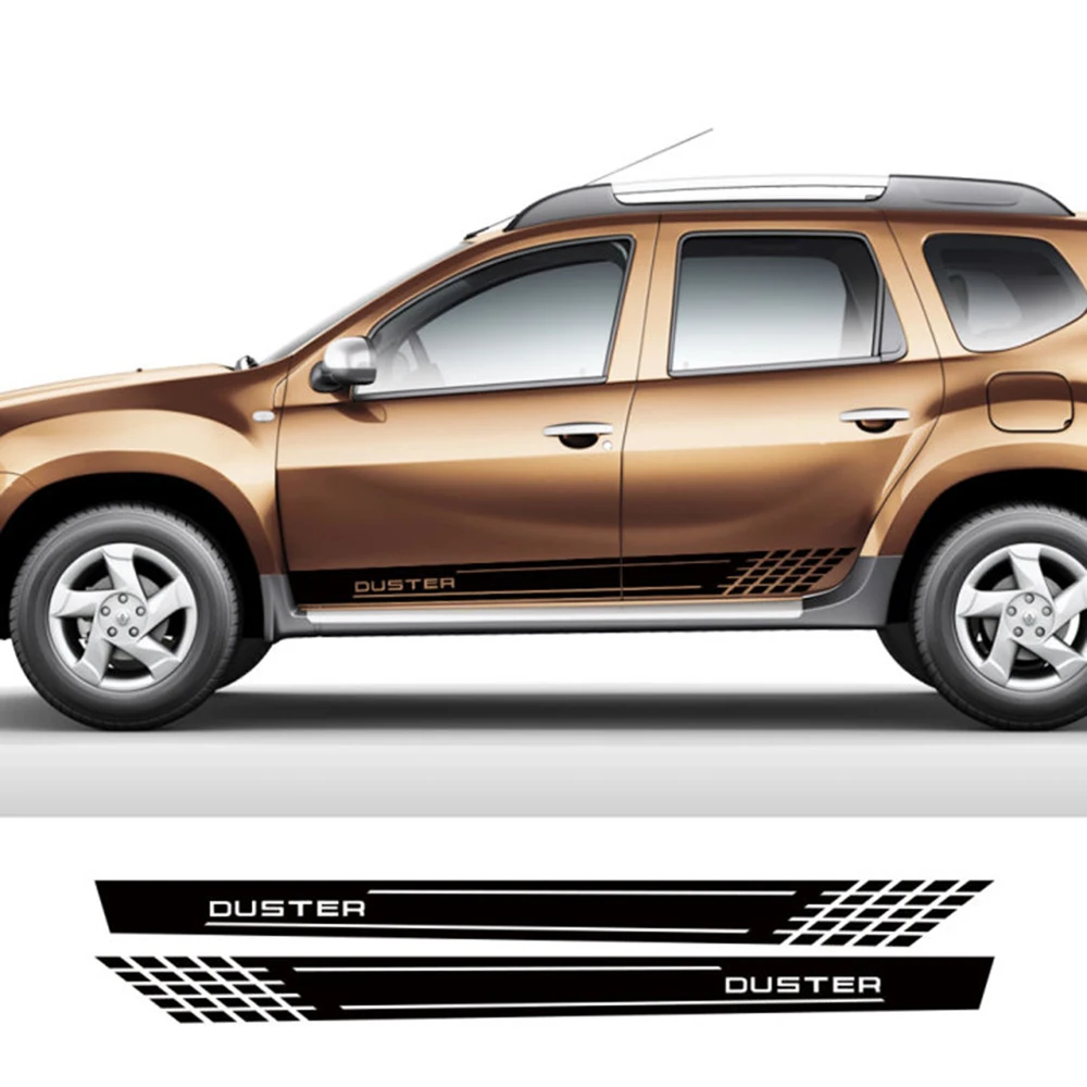 

2PCS Car Side Stickers For Dacia Duster 4X2 4X4 1.0 Tce 100 130 Turbo GPL Black Collector Prestige Auto Accessories Vinyl Decals