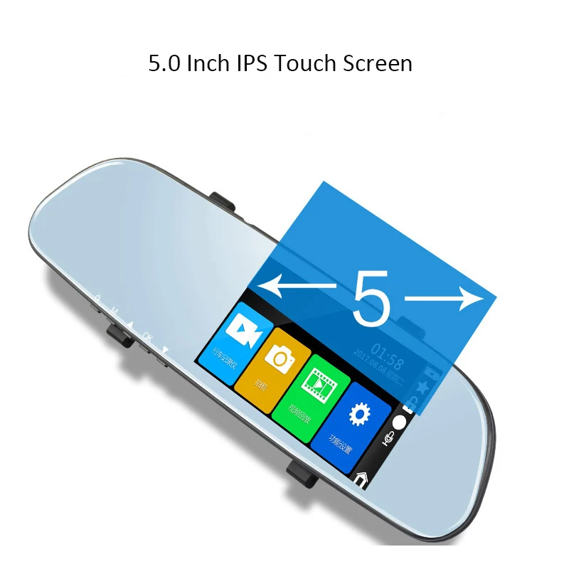 Автомобильный видеорегистратор с сенсорным экраном 5 0 дюйма 1080P Full HD двойной