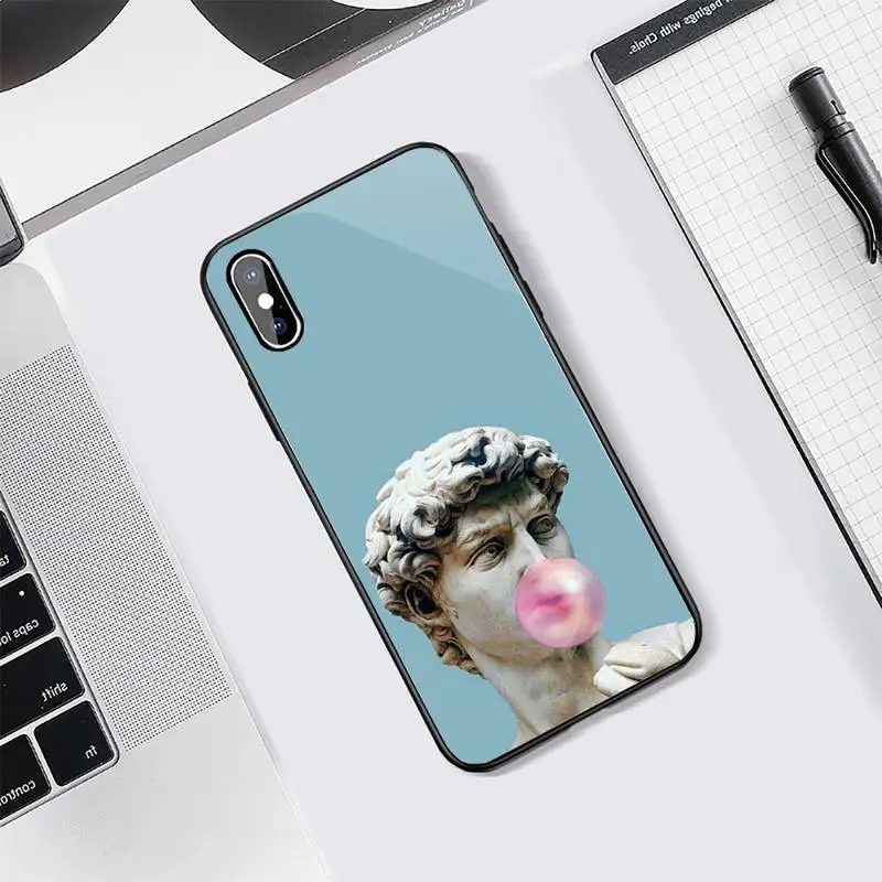 

Retro David Mona Lisa Medusa Phone Case Tempered glass For iphone 5C 6 6S 7 8 plus X XS XR 11 PRO MAX