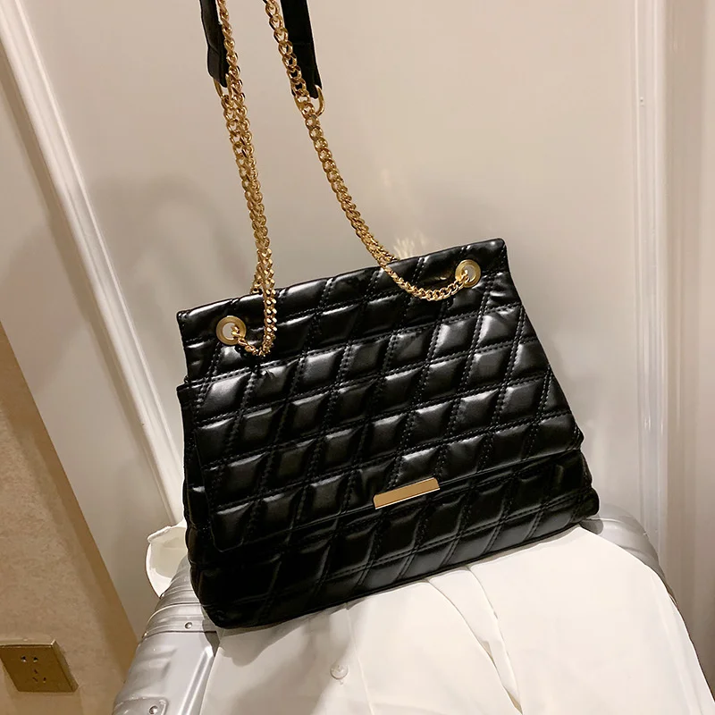 

Fashionable big bag women's new simple women's bag versatile rhombic chain bag cross shoulder bag