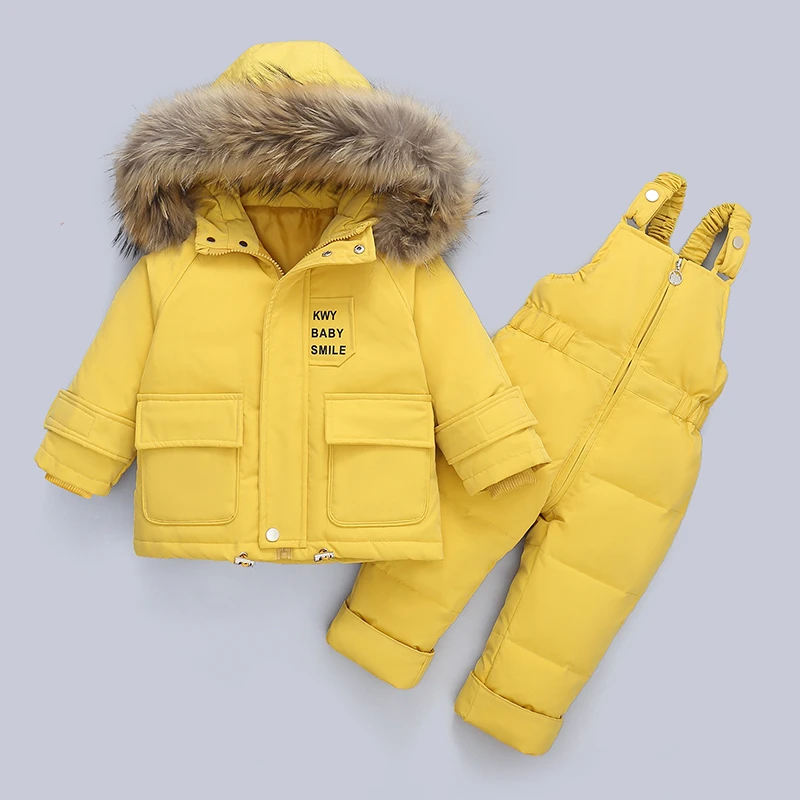 

Winter Children Clothing Set for Infant Boy Girl Duck Down Coat +Jumpsuit Windproof Ski Suit Kids Baby Clothes Overalls Snowsuit