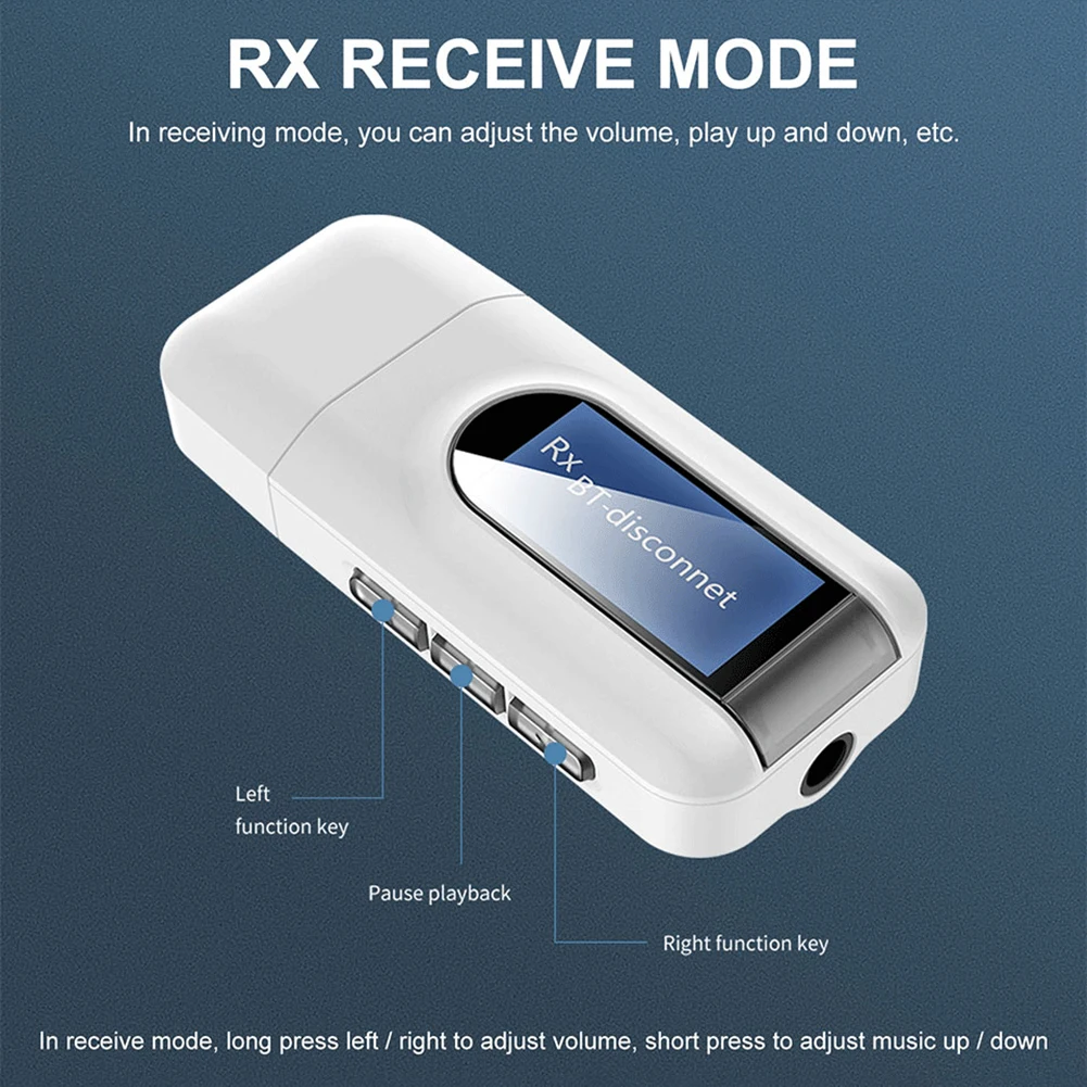 

USB Bluetooth-compatible Dongle Transmitter Receiver 3.5mm Audio Adapter for Speaker PC Car USB Stereo Music Wireless Adapter