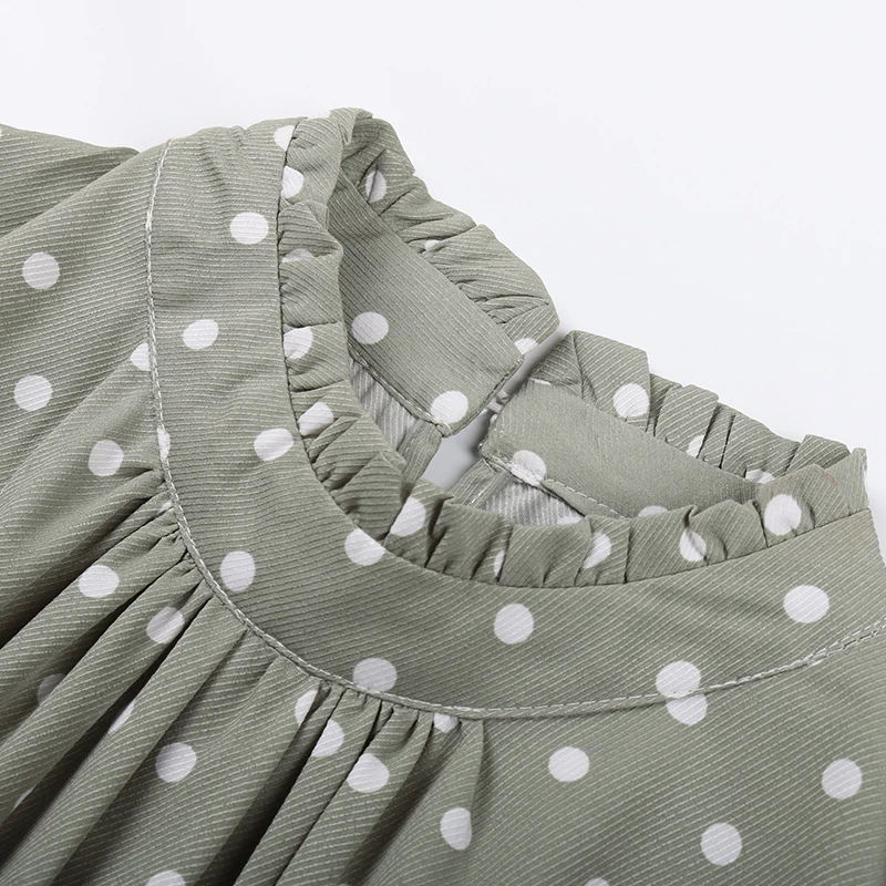 

Polka Dot Print Dress Women Casual Half Turtleneck Butterfly Sleeve Autumn Winter Slim Bandage Dress For Women 2021 New Fashion