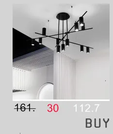 Chandelierrec чердак люстры черный/белый Железный корпус бар гостиная низкие потолки СВЕТОДИОДНЫЙ Потолок люстры светильники