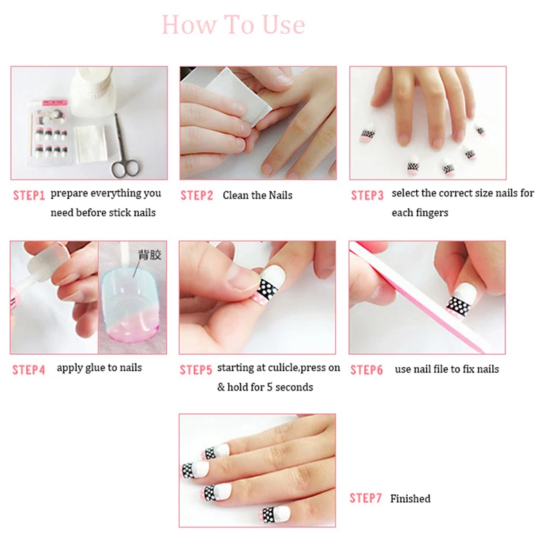 24pcs/Set Gradient Pink Fake Nails Artificial Pre-design Full Cover False Beauty Round Diamond Wedding Bride Nail Art Tips | Красота и