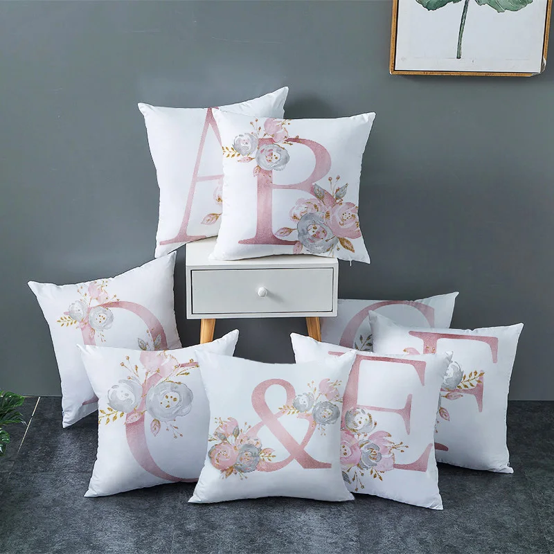 Чехол на подушку декоративный чехол для подушки с надписью и принтом цветами