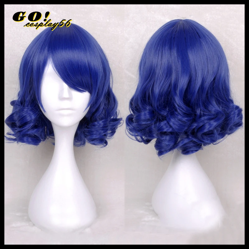 Anime SHOW BY ROCK !! Cosplay Wig Plasmagica Cyan Hijirikawa Blue Curly Synthetic Hair for Adult