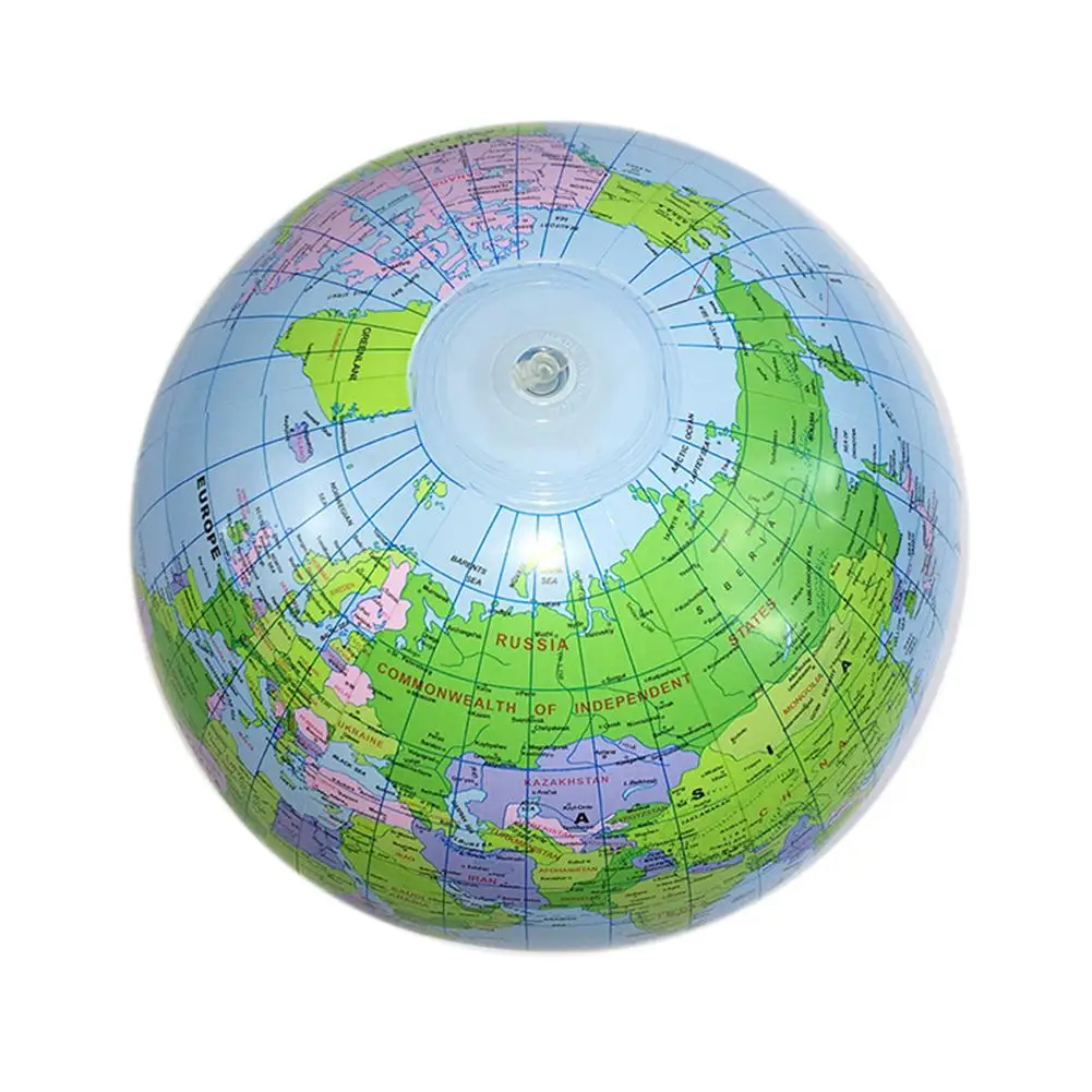 

40cm Environmental protection 6PPVC Inflatable World Globe Teach Education Geography Toy Map Balloon Beach Ball