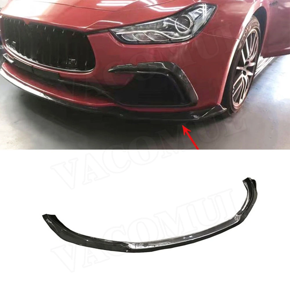 Передний бампер для губ из углеродного волокна Maserati Ghibli 2014 2017 автомобильный