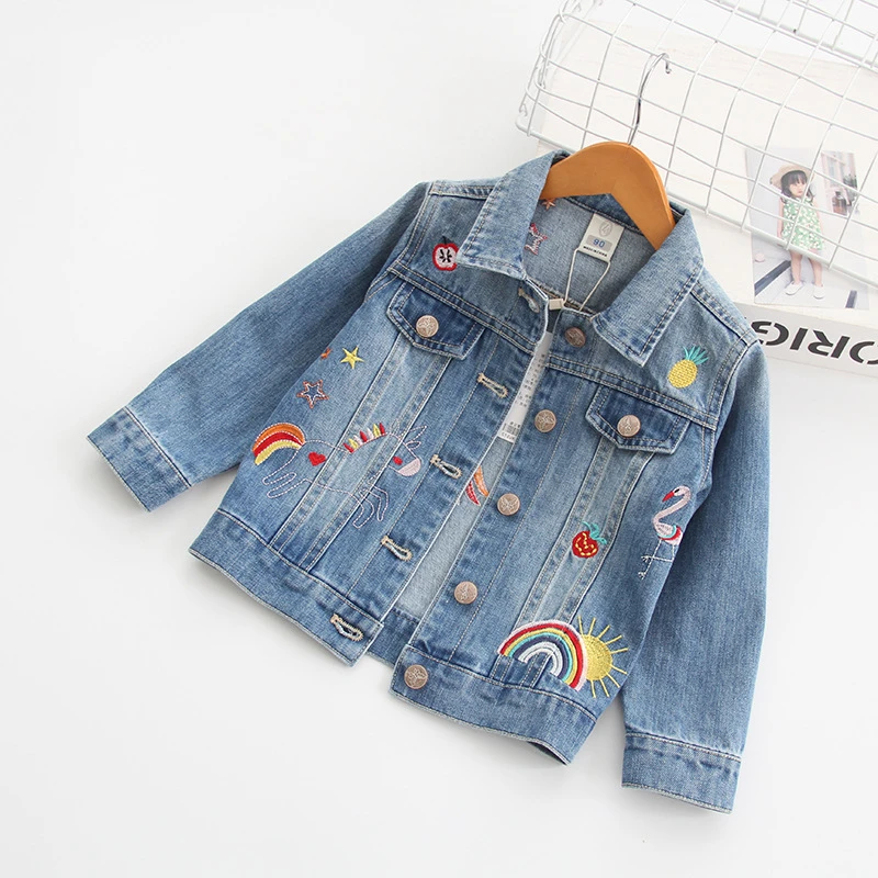 blue 309429 Новинка 92019 года; модная Осенняя джинсовая куртка; ветрозащитное пальто из искусственной кожи для маленьких мальчиков и девочек; короткая детская одежда; пальто - Цвет: blue 309429