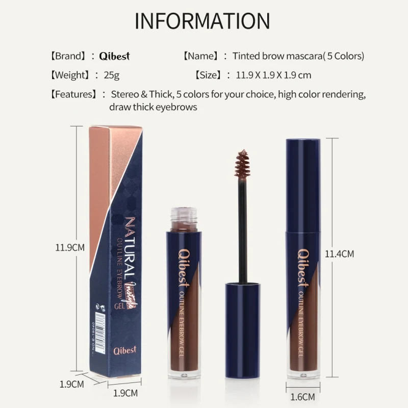 5 долговечные цвета Водонепроницаемый Тушь для бровей крем тени Макияж Красота