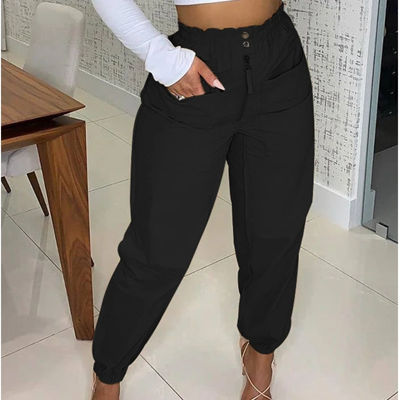 

Wepbel Pencil Trousers Pants Ladies Bottom Solid Color Fashion Pants High Waist Women Apricot Casual Pants Streetwear
