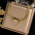 Женское короткое ожерелье DIEYURO из нержавеющей стали 316L с буквами м, модное регулируемое креативное в стиле хип-хоп для вечеринки, подарок на день рождения