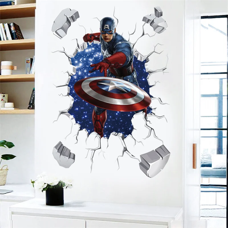 Cartoon Avenger Wall Stickers For Kids Room Children Bedroom Decor Home Mural Boys gift decor |