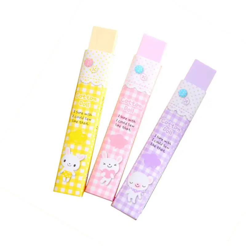 3 шт мультфильм полосы формы студентов милые резинки цвет хлопок кукла карандаш