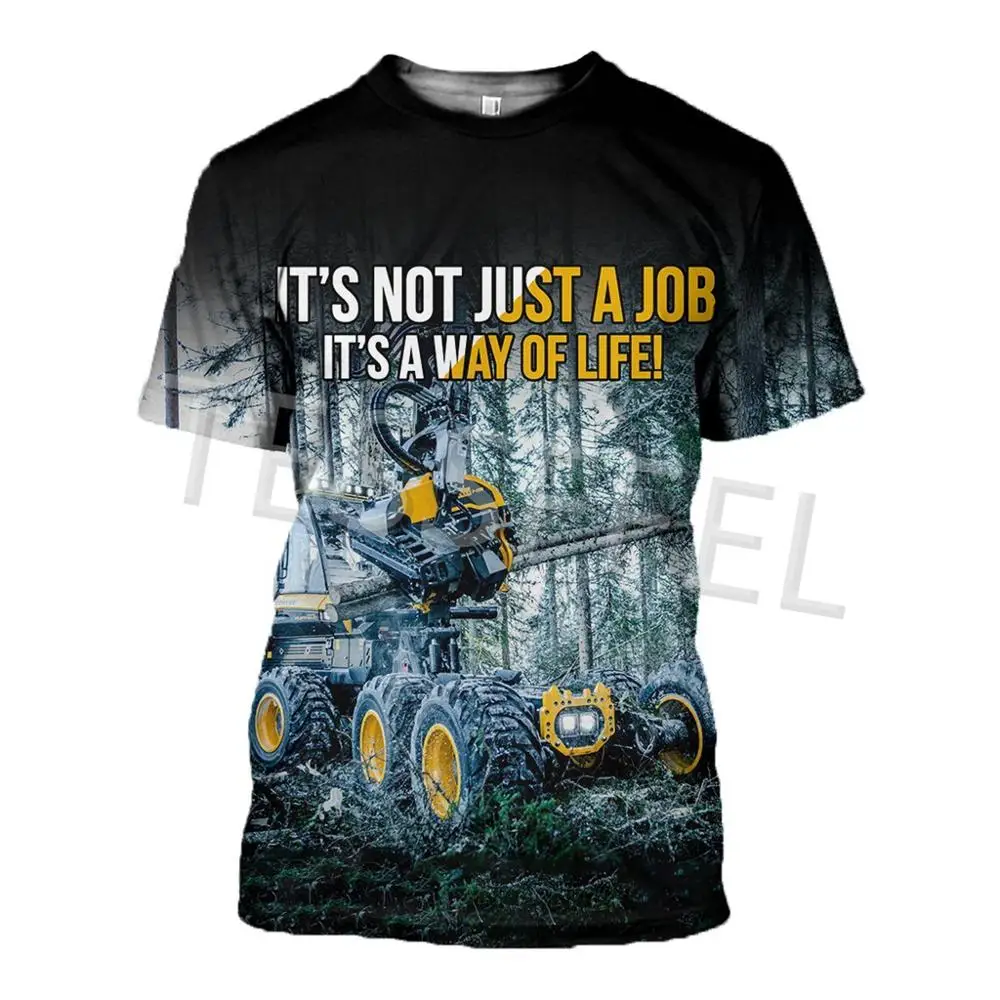 

Tessffel 3D Printed Chainsaw Lumberjack Forest Worker Summer Short Sleeve T-shirt For Men and Women Harajuku Clothing No.9