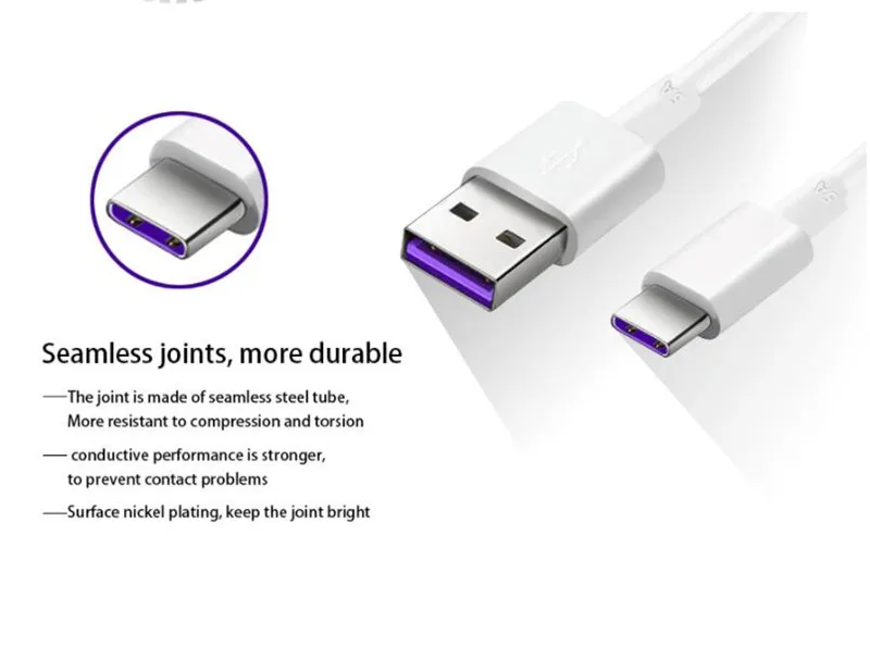 20 шт./Лот USB 5A Type C кабель для быстрой зарядки Type-C сверхбыстрое зарядное устройство