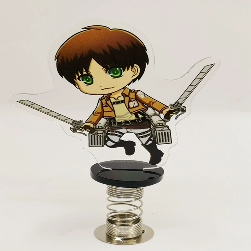 

1 Pc Anime Attack on Titan Novelty Shake Figure Models Spring Swing Acrylic Desk Decor Ornaments Fans Kids Toys