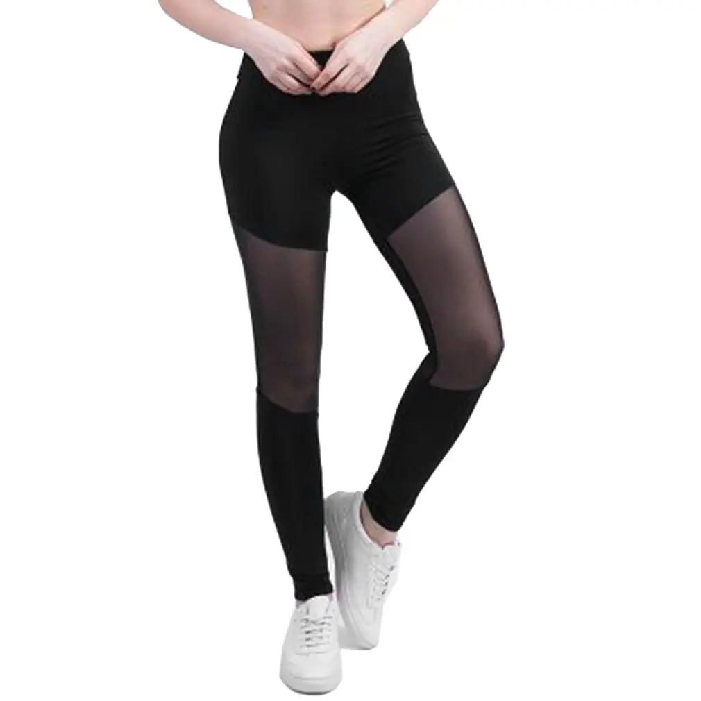 

Sport Leggings Women Fitness Athletic Leggings Stitching Mesh Breathable Stretchy Slimming Sports Trousers for Yoga