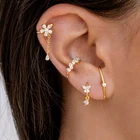 Женские Висячие серьги-кисточки с фианитами, весенние висячие серьги-подвески с цветами, 2021