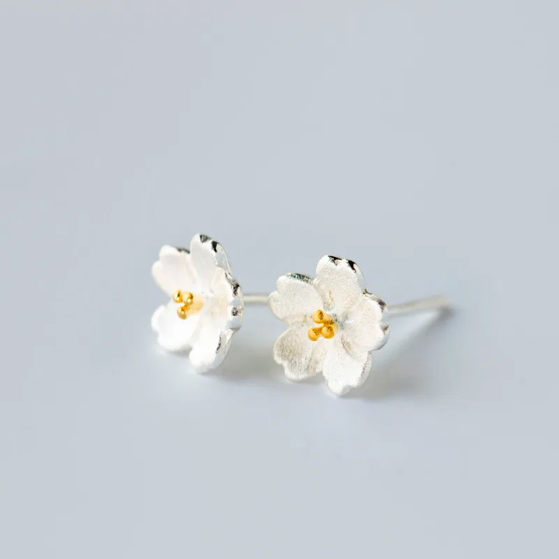 

Boho Female Flower Wedding Jewelry Set Charm Gold Silver Color Stud Earrings For Women Cute Bridal Chain Necklace Open Ring