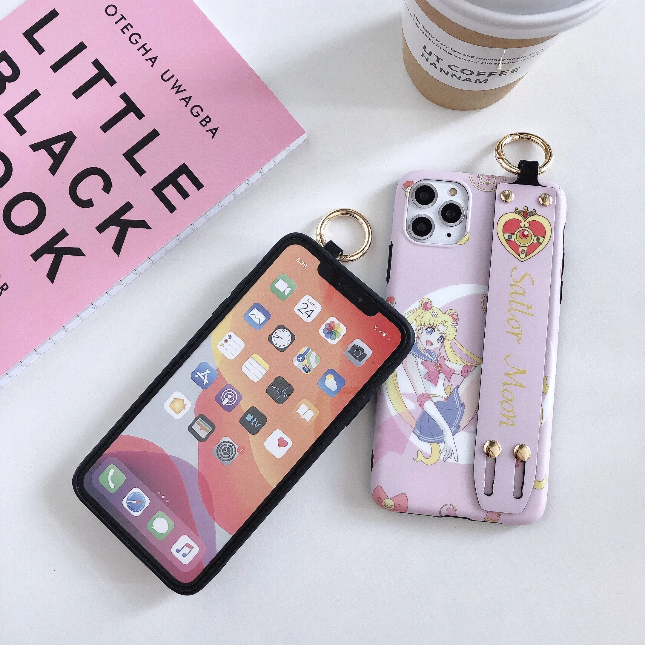 Милый чехол для телефона с мультяшным аниме для iPhone 11 Pro X Xr Xs Max, мягкий чехол из TPU с ремешком на заднюю крышку для 6 6s 7 8 Plus SE 2020.
