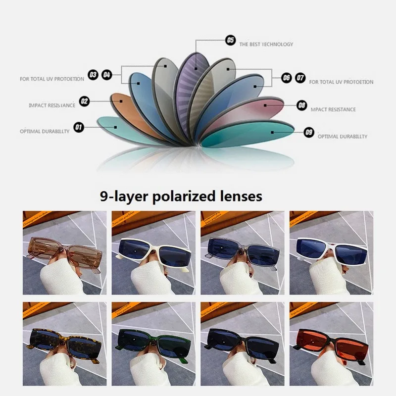 

2021 Fashion Leopard Rectangle Sunglasses Women Vintage Colorful Eyewear Men Square Champagne Gray Sun Glasses Shades UV400