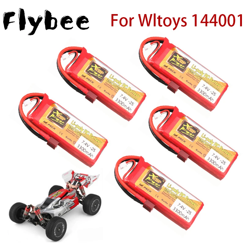 7 4 v батарея для Wltoys 144001 автомобиля 2s V 3300mAh литий полимерный аккумулятор T разъем