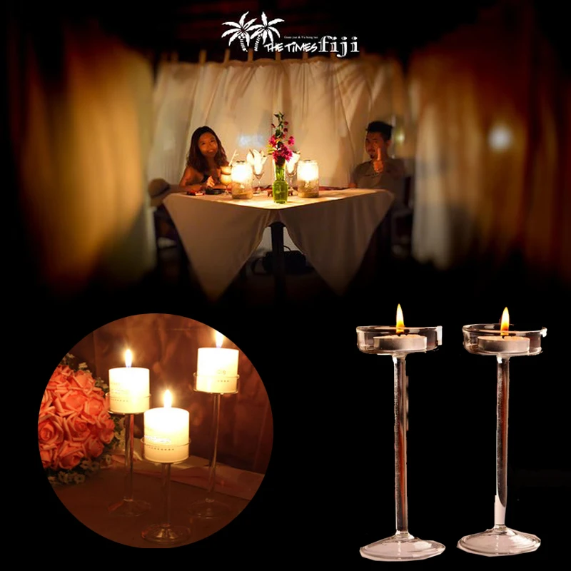 Домашний креативный стеклянный подсвечник Классический прозрачный | Дом и сад