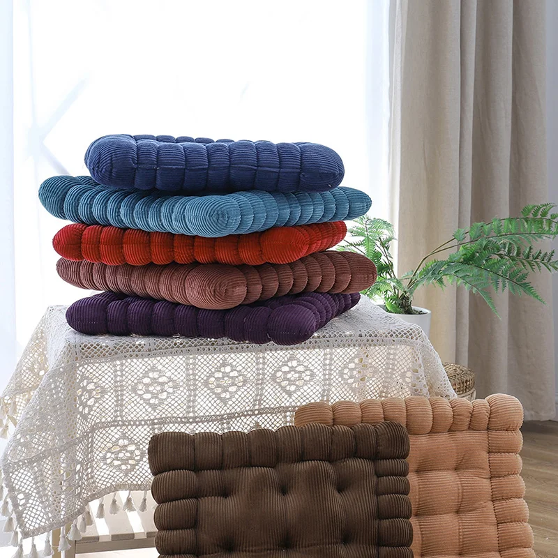 

Thicken Corduroy Biscuit Cushion Plush Tatami Office Car Butt Pad Dining chair Seat Mat for Living room Sofa Decor Throw pillow