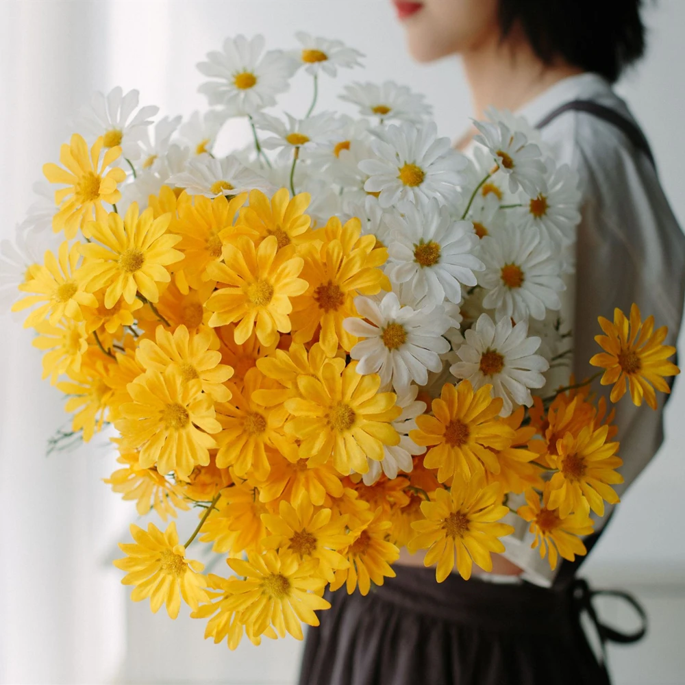 Осенние красивые искусственные шелковые цветы Маргаритка сделай сам домашний