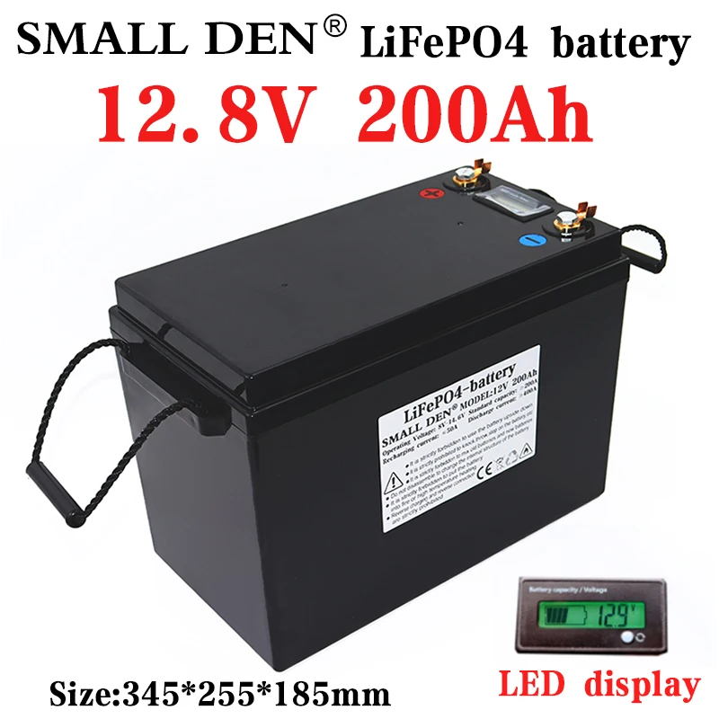 

12V 200Ah LiFePO4 battery 12.8V lithium iron phosphate RV camper golf cart off-road off-grid solar wind rechargeable battery