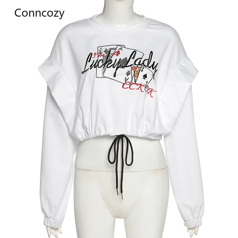 

Hoodie Women Clothing 2021 New Fashion Pullover Letter Print Drawstring Long Sleeve Hoodie Spring Hoodie Hood Kawaii Clothes