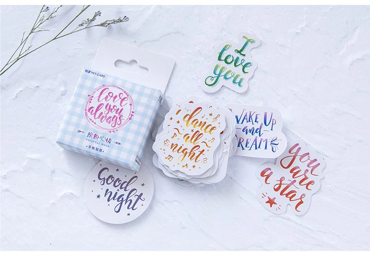 

Complicated Mood Sticky Stickers Color Paper Decoracion Scrapbooking Office Stationery School Supplies Sticker Flakes 46PCS