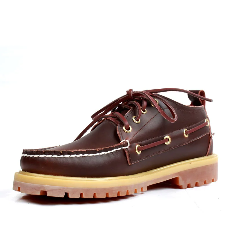

2021 Men's Leather Casual Boat Shoes Large Size Cow Leather Boat Classic