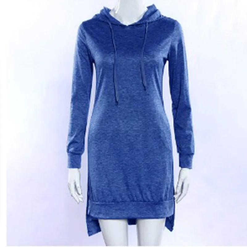 

2021 Autumn Winter Fashion Sexy Hooded Collar Women's Mini Split Irregular Dress Casual Solid Long Sleeve Ladies Dresses