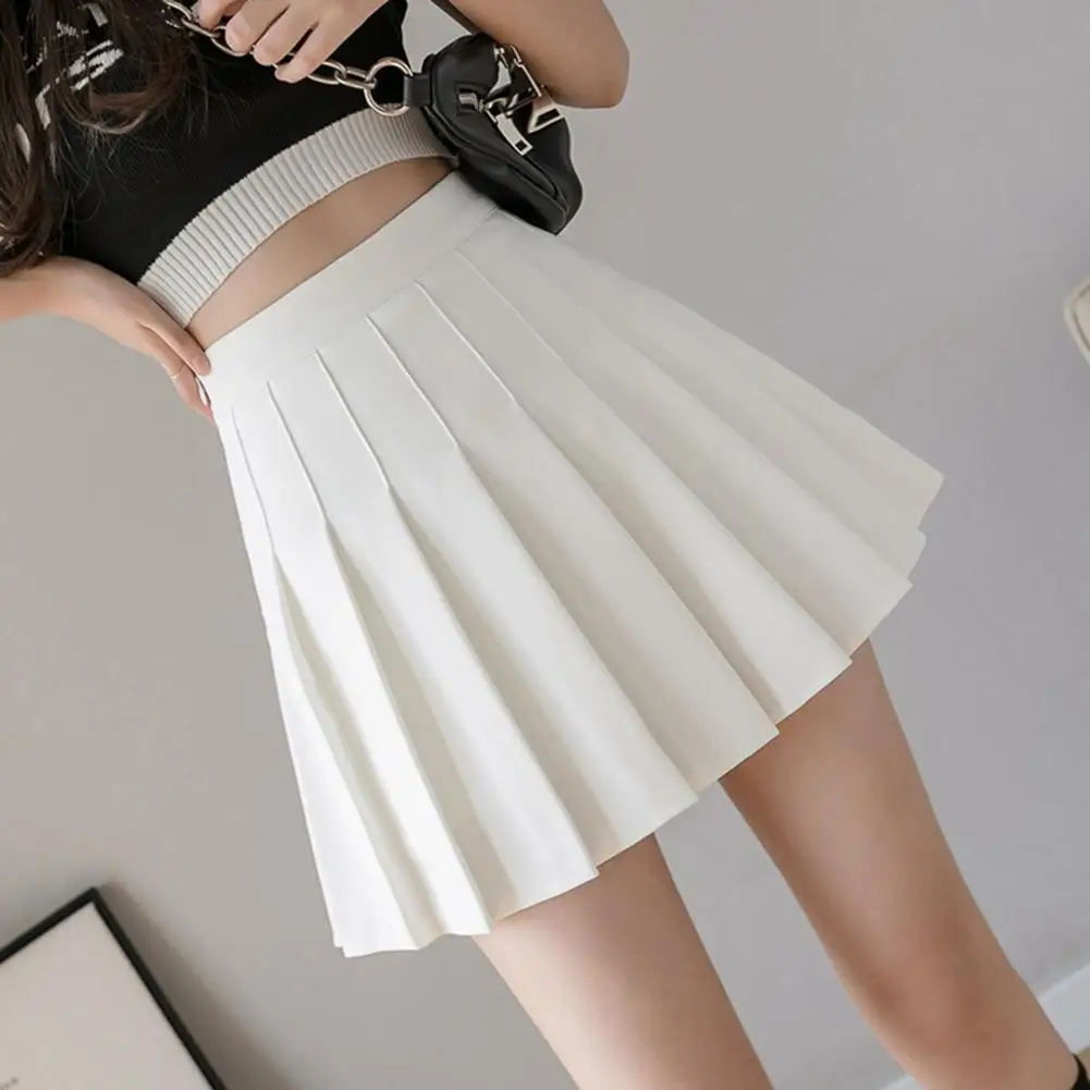 

Pleated Skirt A-line Slim Polyester Women Short Dress for Shopping