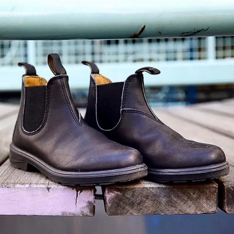 

Men's Low Heel Boots Fashion Ankle Boots Waterproof Comfortable Round Toe Boots Retro European and American Unisex Martin Boots