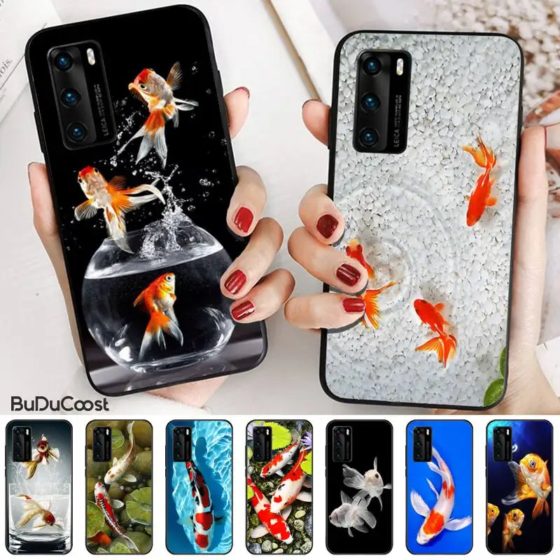 

Beautiful Goldfish Luxury Unique Phone Cover For Huawei P9 10 20 30 40 P Smart 20lite 2019 P30 Lite Pro P9 Lite 2017 P 40 Pro