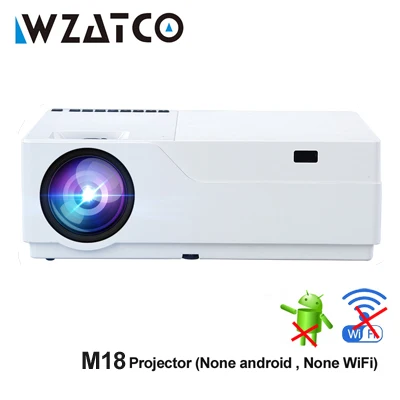 WZATCO Full HD проектор 1920x1080 Разрешение светодиодный проектор поддержка AC3 домашний кинотеатр 5500 люмен(опционально Android 9,0 wifi) M18 - Цвет: None Android OS