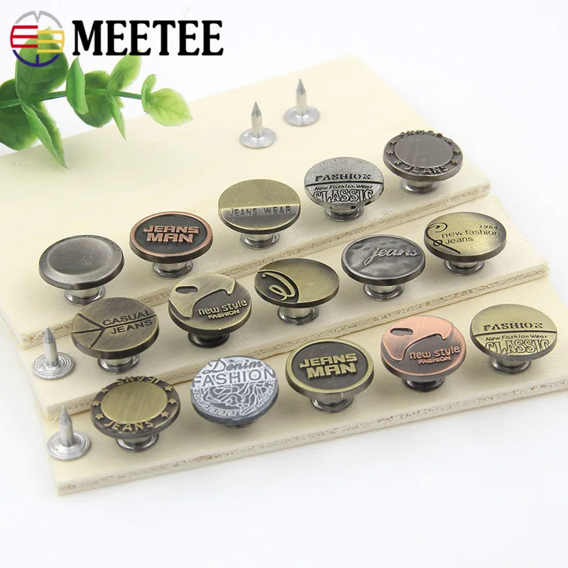 Meetee 17 мм металлическая Мужская и женская джинсовая пуговица для куртки украшение
